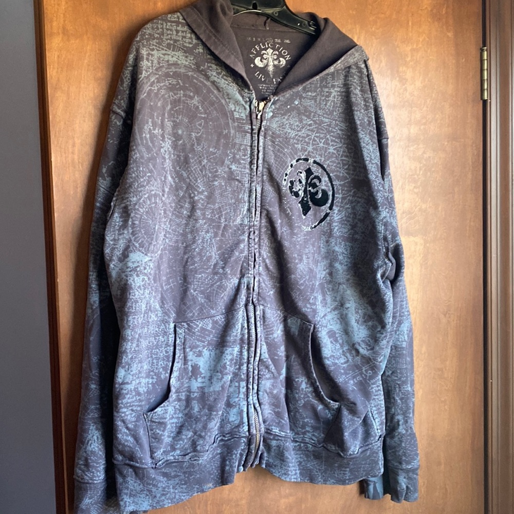 Mens Affliction zip up hoodie